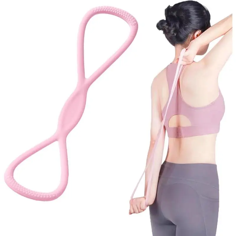 Figure 8 Resistance Silicone Tension Band with Handles for Women/Men, resistance training bandStretching Band for Arm/Back/Chest/Shoulder/Legs/Yoga Exercise, Suitable for Home/Gym - Non-Medical Daily Use Only。
