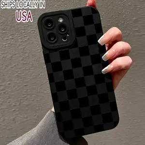 Checkerboard Pattern Phone Case, Full Coverage Protective Phone Case, Phone Accessories Compatible with iPhone 11 12 13 14 15 16 Pro Max/Pro/Plus