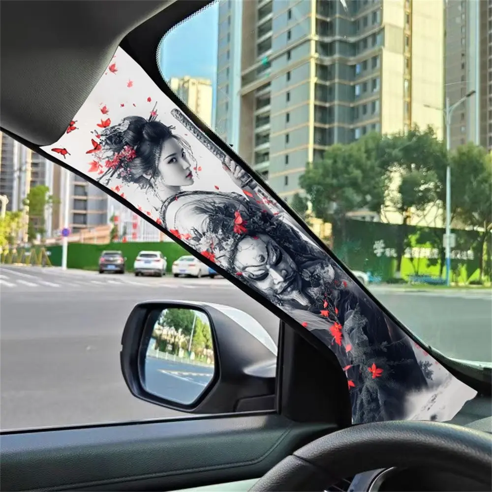 Jdm Car Interior Universal A-Pillar Decoration Upgrade Kit, Car Interior Decorative, Car Decorations, Self-Adhesive Samurai Warrior Swordmaster Design, Easy Installation, Interior Stickers