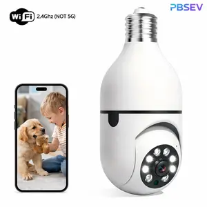PBSEV Indoor Cameras for Home Security,3MP Full HD Smart Al E27 Light Bulb Camera,360°PTZ&2.4GHz WiFi Wireless Security system with Motion Detection,Two-Way Audio,Easy Install&Support TF/cloud storage