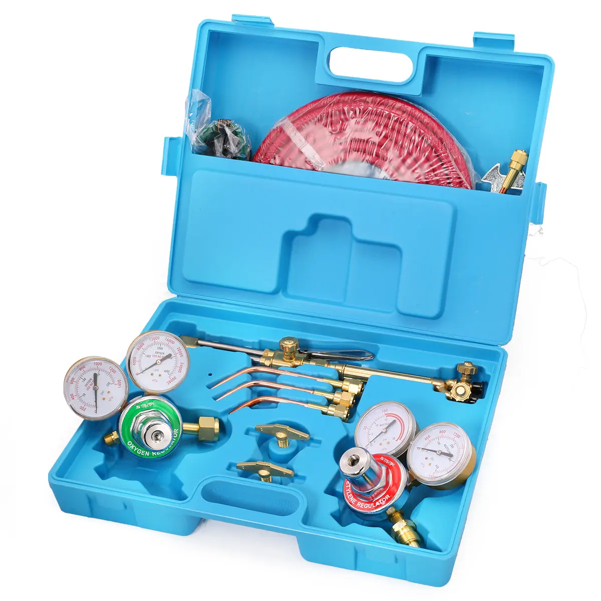 Stark USA Heavy Duty Oxygen Acetylene Welder Tool Kit - Welding Accessories with 4 Nozzles, 15 ft Cutting Torch, Welding Glasses