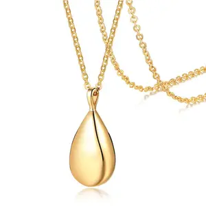Stainless Steel Urn Necklace for Ashes Teardrop Pendant Necklace Jewelry
