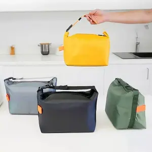 Thickened Aluminum Foil Insulated Lunch Bag, Large Capacity Food Container, Winter Breakfast Box, Portable Handheld Meal Pouch, Thermal Bag