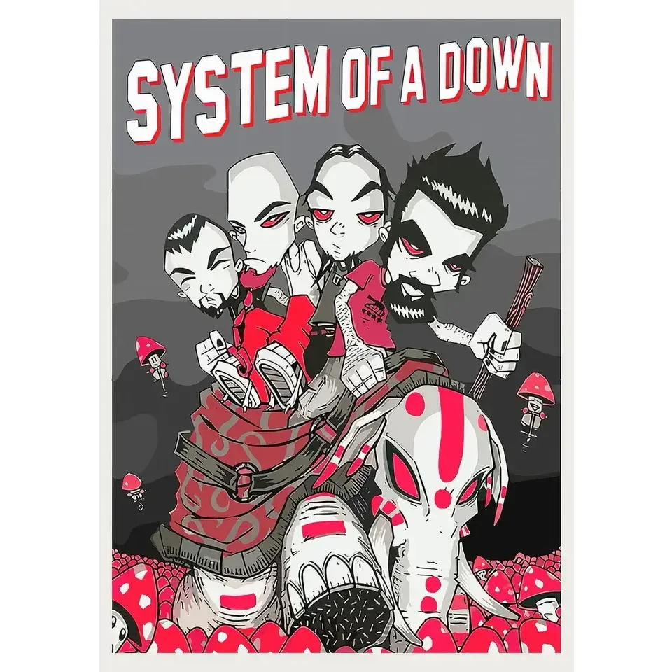 SYSTEM OF A DOWN Poster , Rock Bands Music Posters Prints Wall Art Home DEcor V1