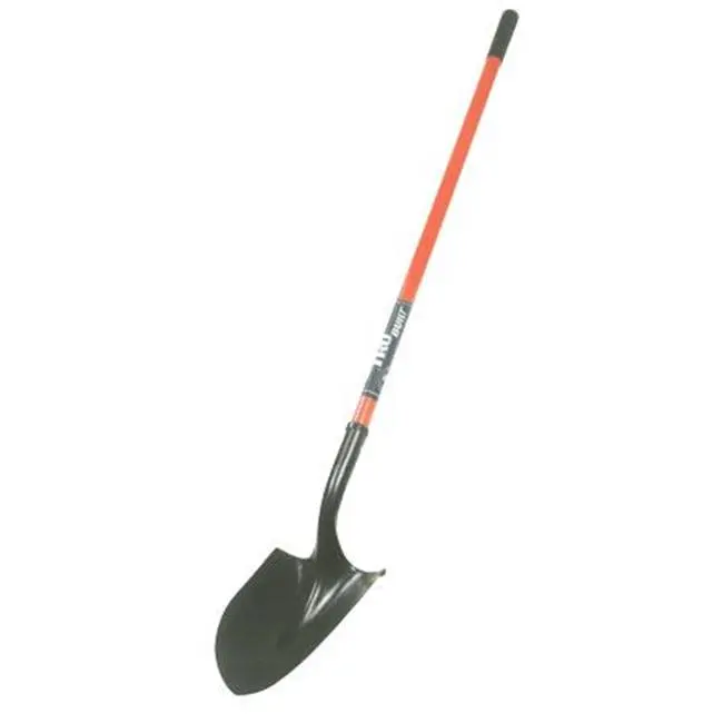 212 MAIN Truper 31213-PRL-FP Tru Built Round Point Shovel, Fiberglass Long Handle, Fiber Glass