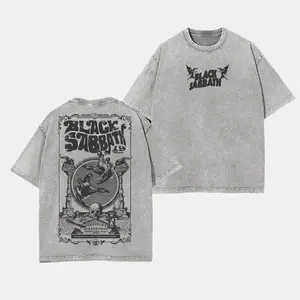 Digital inkjet printing - TokenWear-Retro Limited Black Sabbath Heavy Metal Shirt, Unisex Oversize Rock Band Washed Heavyweight Cotton T-shirt cotton tshirt sleep token merch