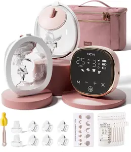 NCVI Wearable Hands-Free Breast Pump, In-Bra Portable Electric Pump with Hospital-Grade -300mmHg Suction, 4 Modes & 9 Adjustable Levels, Rechargeable for Pumping at Home, Work & Travel