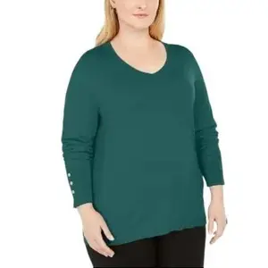 Karen Scott Womens Plus Marled Embellished Pullover Sweater, Size 3X