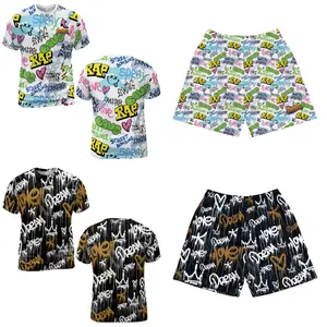 Matching Set Graffiti 2-Piece Set - Breathable Summer T-Shirt & Cool Mesh Shorts | A gift for juniors who love baseball, basketball, and football — designed with a bold streetwear vibe.