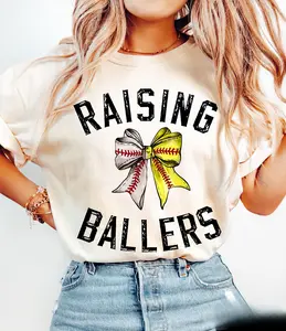 Comfort Colors Baseball Softball Mom Shirt, Raising Ballers Shirt, Baseball Season Tee, Softball Mom TShirt, Game Day Shirt, Baseball Lover - AMBER