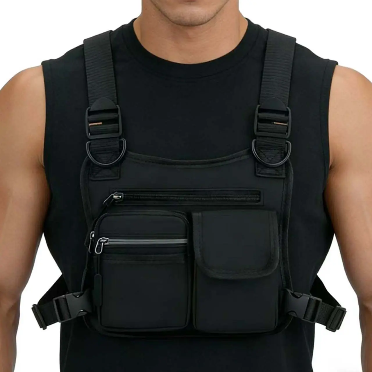 Men's Outdoor Chest Bag, Multifunctional Trail Running Training Running Sports Hiking Fitness Bag, Ideal for Active Lifestyle, Durable and Practical Design, Jogging Equipment