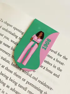 AKA 1908 Magnetic Bookmark | Pink and Green Sorority Gift | Ivy Pride Planner Accessory | Black Woman Page Marker | Alpha Kappa Alpha