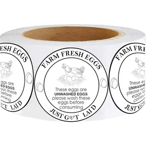 Farm  Eggs Carton Labels Stickers 2 Inch Farm  Egg Unwashed Stickers Handling Labelss Egg Packaging Label for Chicken,Quail,Eggs Packaging Label 600 count (Carton Labels)