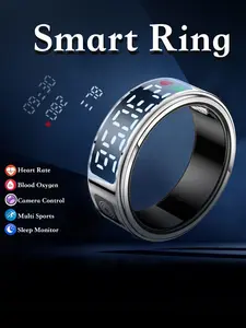 Smart Ring for Men Women, Health and Sleep Monitor, 5ATM Waterproof, Multi-sport Mode,Heart Rate Blood Oxygen