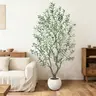 Realistic Artificial Olive Tree (5–8 ft) | Potted Faux Plant with Black or White Planter Options