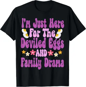 Casual Cotton shortsleeve tees I'm Just Here The Deviled Eggs T-Shirt
