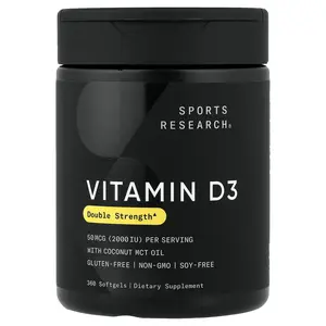 Sports Research Vitamin D3, 50 mcg (2,000 IU), 360 Softgels