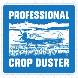 Professional Crop Duster Vinyl Sticker – Funny Farmer Tractor Fart Joke Decal for Laptops, Cars, or Toolboxes 26A