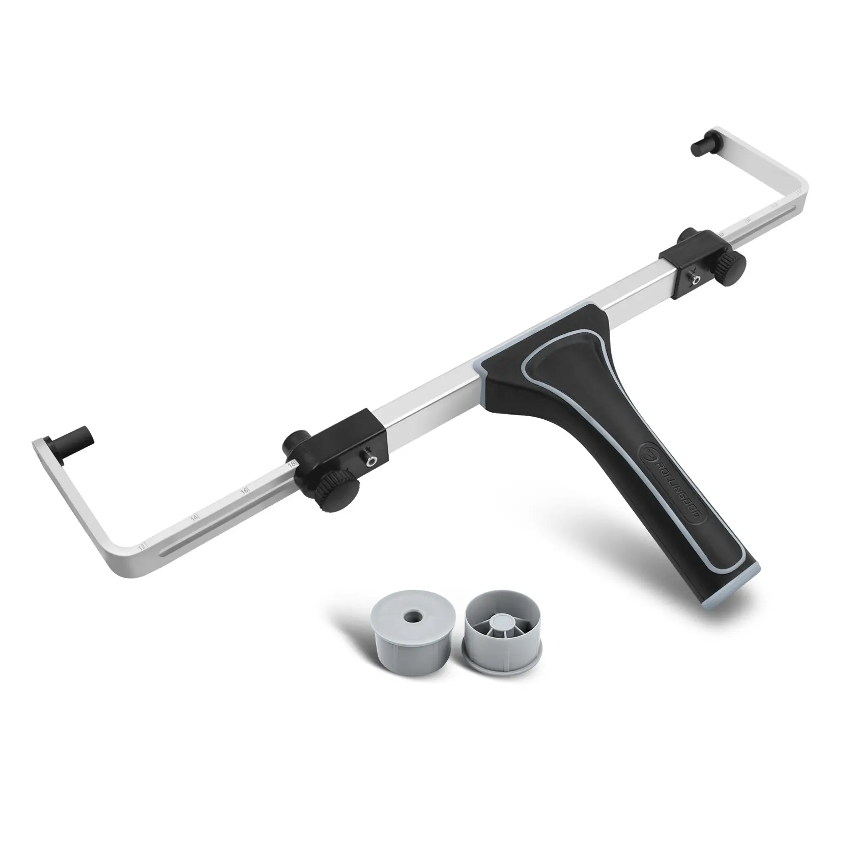 ROLLINGDOG Adjustable Paint Roller Frame, 12–18 Inch Adjustable Width Wide Roller Handle, 2-in-1 DIY Painting Tool, Lightweight Heavy Duty Aluminum Frame, Easy Lock System, Fits Extension Pole for Wall & Ceiling Painting, Roller Frame, Large Paint Roller