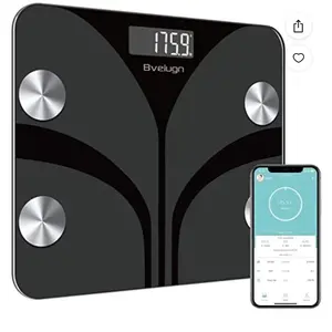 Bveiugn Body Fat Scale, Smart Scale for Body Weight BMI, Digital Bathroom Wireless Scales, Body Composition Analyzer with Health Monitor Sync Apps, 400 lbs - Black - Weight Scale, Healthcare Weighing Scale