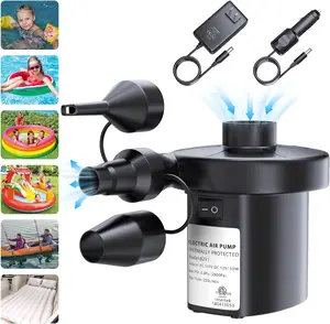 Outdoorfun Electric Air Pump for Inflatables, Stocking Stuffers for Women Teens Adults Men VANNPOOY Portable Car Air Mattress Pump 110V AC/12V DC, Inflate Deflate Air Pump with 3 Nozzles, Pool Float Inflator Pump for Air Bed Toys Raft Boat Swimming Ring