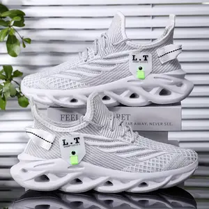 Men's Breathable Lightweight Knit Running Sneakers – Comfortable Lace-Up Round-Toe Casual Sports Shoes with EVA Cushioned Insole & MD Supportive Outsole | All-Day Commute & Sport Ready | Perfect Gift for Boyfriend/Husband/Dad This Holiday