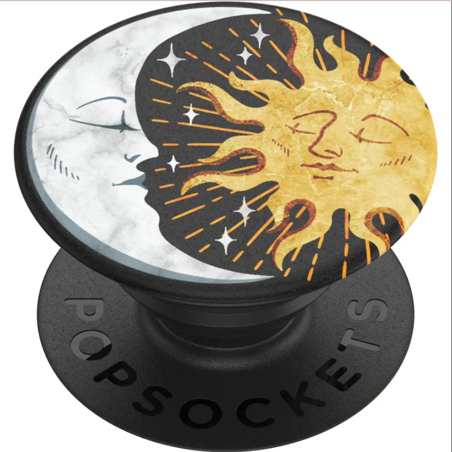 Grip with Swappable Top for Cell Phones, PopGrip Sun and Moon