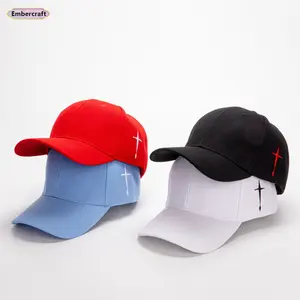 Unisex Cross-Embroidered Trendy Baseball Cap, Adjustable Cotton-Blend Breathable Lightweight Sun Protection Hat for Adults, Fashion Accessory for Daily Wear, Outdoor Summer Use, Accessories Adults