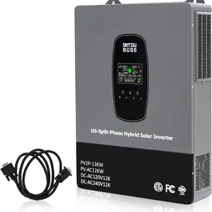 DATOUBOSS 48V 12kW Hybrid Solar Inverter for Home Backup Power | Split Phase 120/240V Pure Sine Wave, Off Grid Energy System, Dual MPPT 6500W, Emergency Power Supply, Solar Generator Alternative