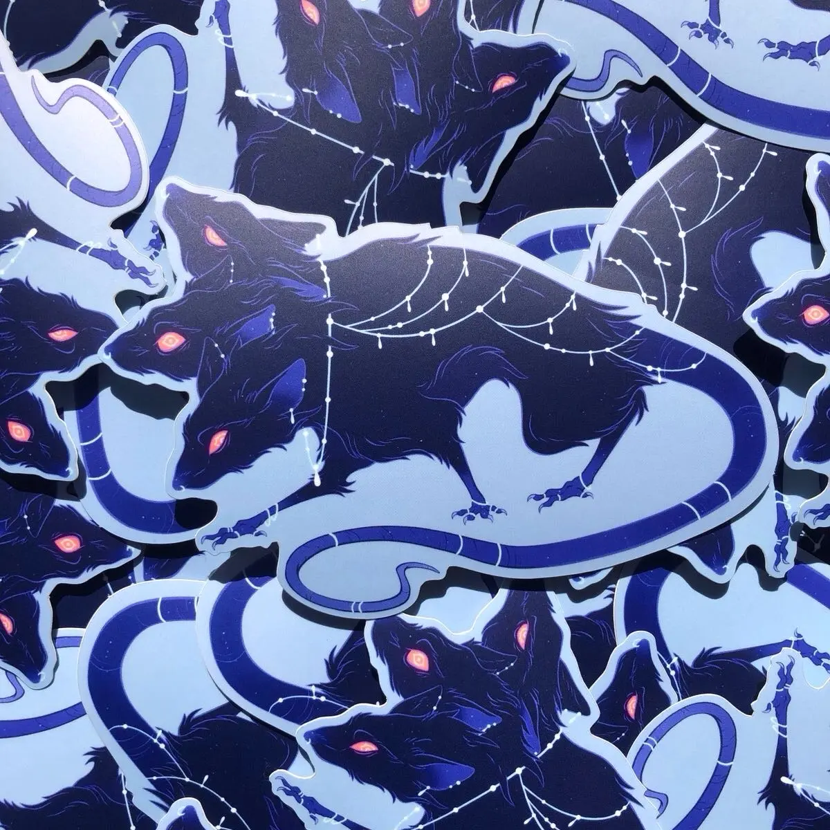 Rat Queen 3 Headed Rat Stickers