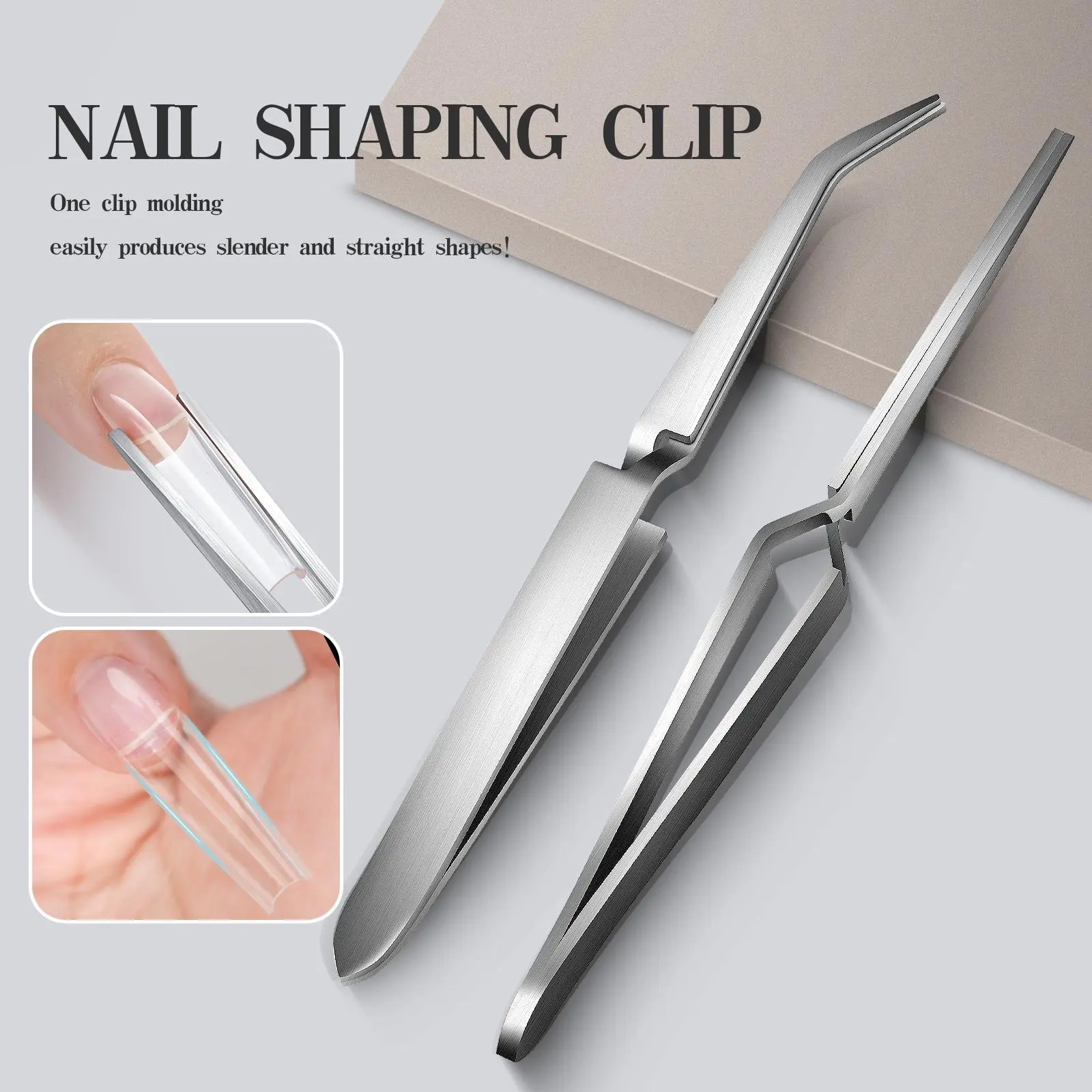 1pcs stainless steel shaping clip multifunctional nail shaping tweezers cross nail clip professional stainless steel nail tool