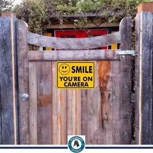 Aluminum Security Camera Warning Sign for Home Yard Wall Decor Deterrent Outdoor Indoor Safety Surveillance Metal Sign