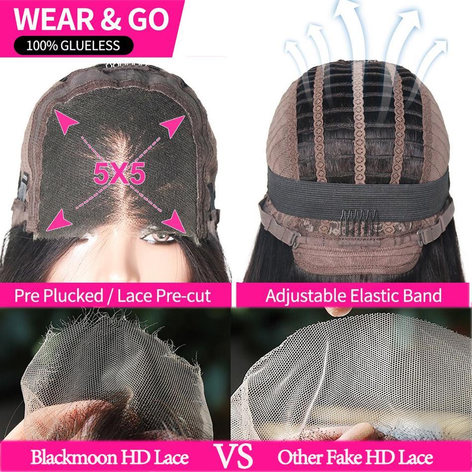 MYLOCKME Glueless Straight Human Hair Wig Wear And Go 9X6 7X5 Hd Transparent Lace Front Wig For Black Women Glueless 5X5 6X4 Brazilian Hair Wig