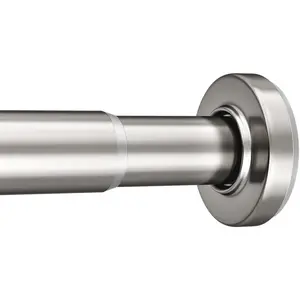 Nickel Spring Tension Shower Curtain Rod 31-75 Inches, 1 Inch Diameter Heavy Duty Tension Rod Rust Proof Bathroom Curtain Rod, Adjustable No Drill Easy Seg