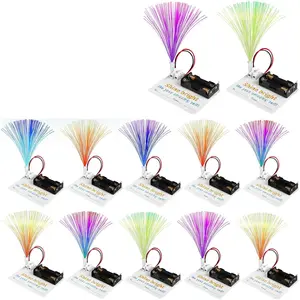 12 Bulk Craft Kits for Kids 8-12, STEM Activities Science Projects for Girls, Fiber Optic Light Experiments, Simple Electric Circuits Classroom Gifts for Class 2nd 3rd 4th Grade Activity