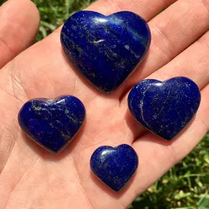 Lapis Lazuli Polished Heart - A Quality Lapis Lazuli Stone - Pre Drilled - Crystals and Stones - Heart Shaped Lapis Lazuli - Truth, Wisdom, Serenity