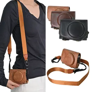 G7X ii iii Retro PU Leather Camera Bag Case For Canon G7XII III Mark II III G7X2 G7X3 With Shoulder Strap