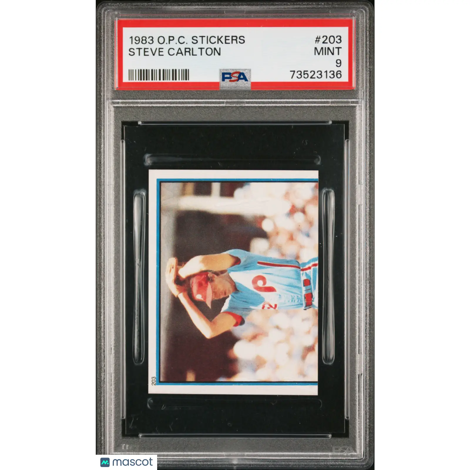 Steve Carlton PSA 1983 O Pee Chee Stickers Baseball #203 9 73523136