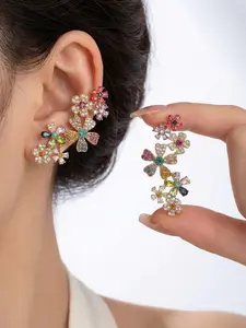 Dopamine Colorful Flower Earrings for Women, Fashion Vacation Jewelry, Fashionable Choice, Perfect Birthday Gift, Holiday Present, Durable Alloy, Trendy Jewellery Accessories