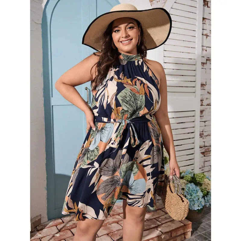 slim fit dress slacks Gray Floral Boho Maxi Dress for Women main image 1