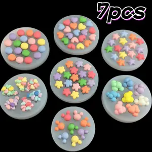 7-Piece Star Heart Silicone Molds Set, DIY Jewelry Making Supplies, Clay Decoration Tools, Craft Accessories for Handmade Projects