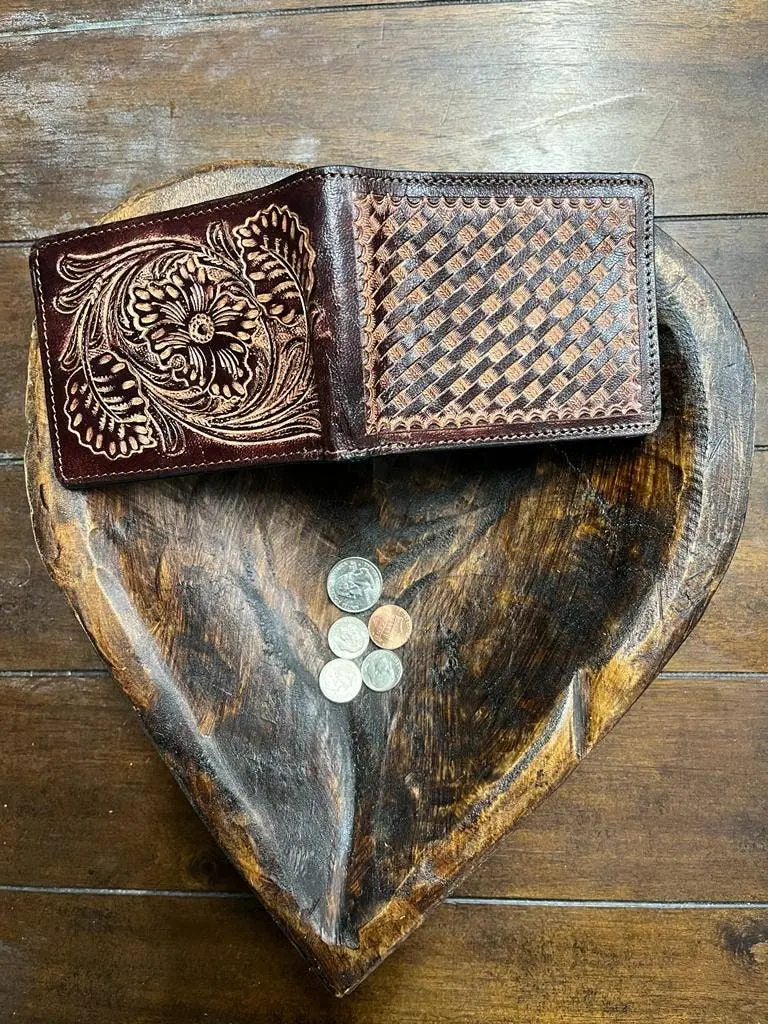 Western Linens - Tooled Leather Mens Wallets