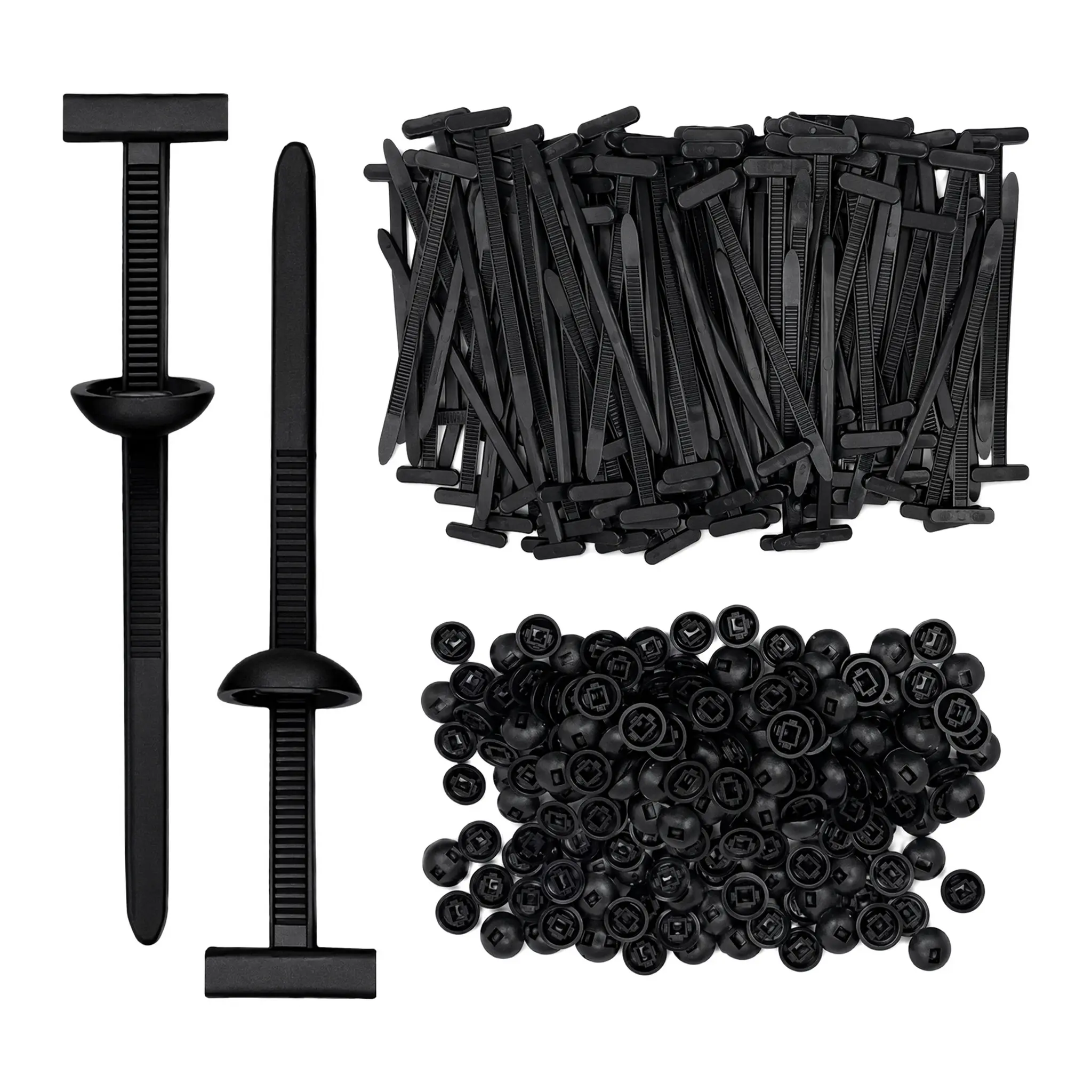 50PCS Car Cable Tie Mounts, Push-In Wire Harness Clips, Plastic Zip Tie Bases with Cap, Fastener Clips for Auto, Truck, Motorcycle, Wire Organizer