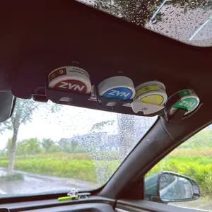 3D Printed Vehicle Sun Visor Holster - Non-Toxic PLA, Designed for Secure Access, Zyn Holder Visor Clip,Perfect for Cars, Trucks, and SUVs (Black), round can