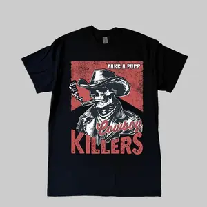 Retro Cowboy Killers 90s Graphic Shirt, Vintage Western Comfort Colors T-Shirt, Washed Distressed Cowboy Tee, Retro Country Style Shirt, Cool Gift for Men