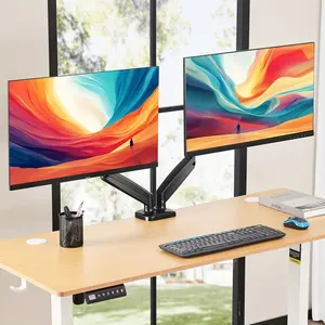 New Dual Monitor Mount Wide Screen Fully Adjustable Gas Spring