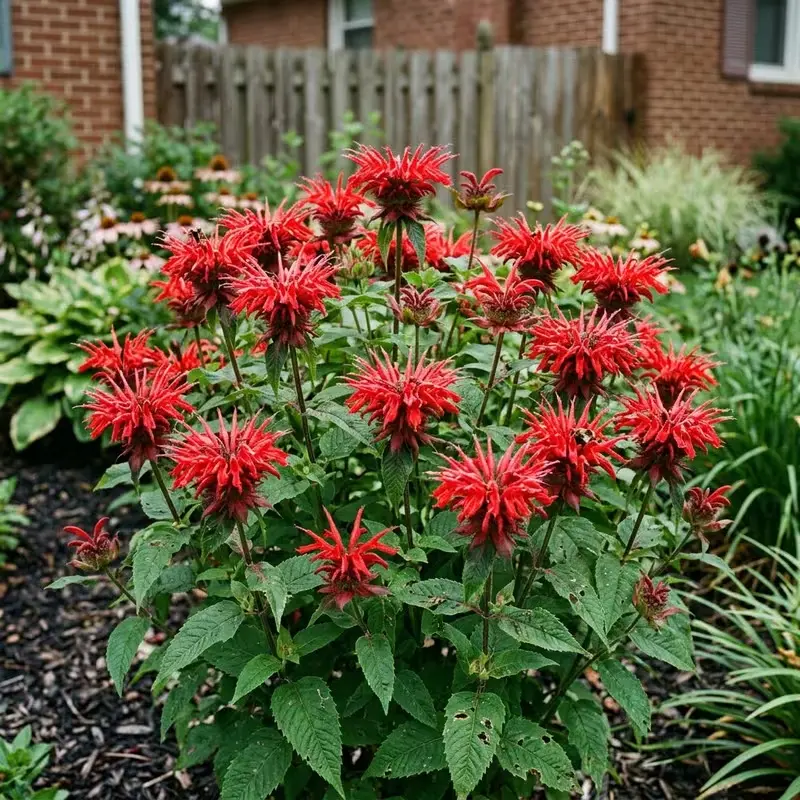 1000 Bright Red Bee Balm Flower Seeds - Perennial Blooms, Pollinator-Attracting, Outdoor Garden/Border/Meadow Seed Bag, Thrives in Full Sun & Most Soil Conditions, Meadows