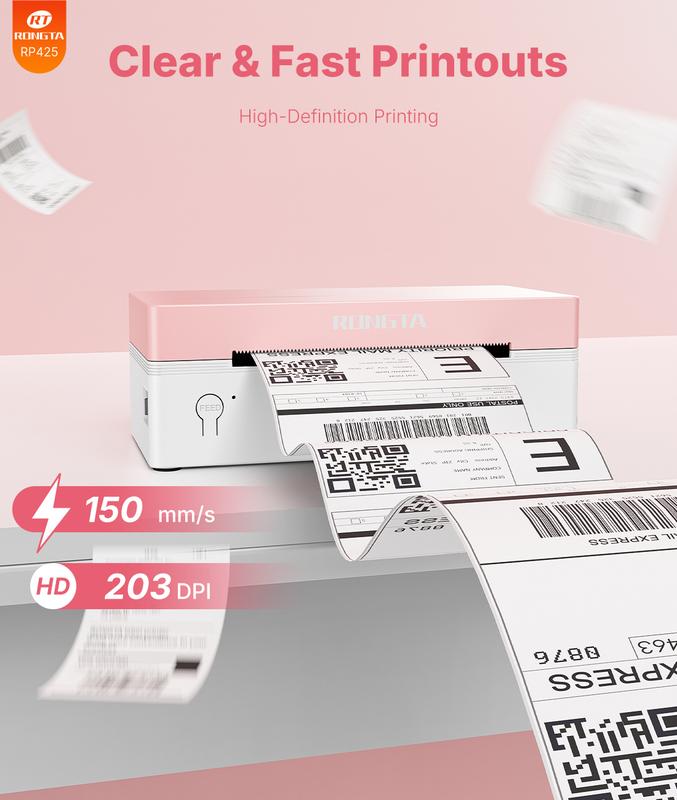 RT Bluetooth Wireless Thermal Label Printer for iOS Android Windows Mac Chromebook Compatible with Etsy eBay Shopify USPS Efficient Label Printing