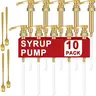 10 Packs Coffee Syrup Pump Dispenser Fits 25.4 Oz 750ml Syrup Bottles No Dripping for  Coffee Bar Mixes with Free 4 Golden Spoons