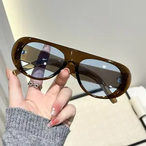 Retro Oval High-Frame Aviator Sunglasses - UV400 Protection, Anti-Glare, Lightweight Comfortable, Men's & Casual Women's Sunglasses for Driving, Summer Outdoor Activities
